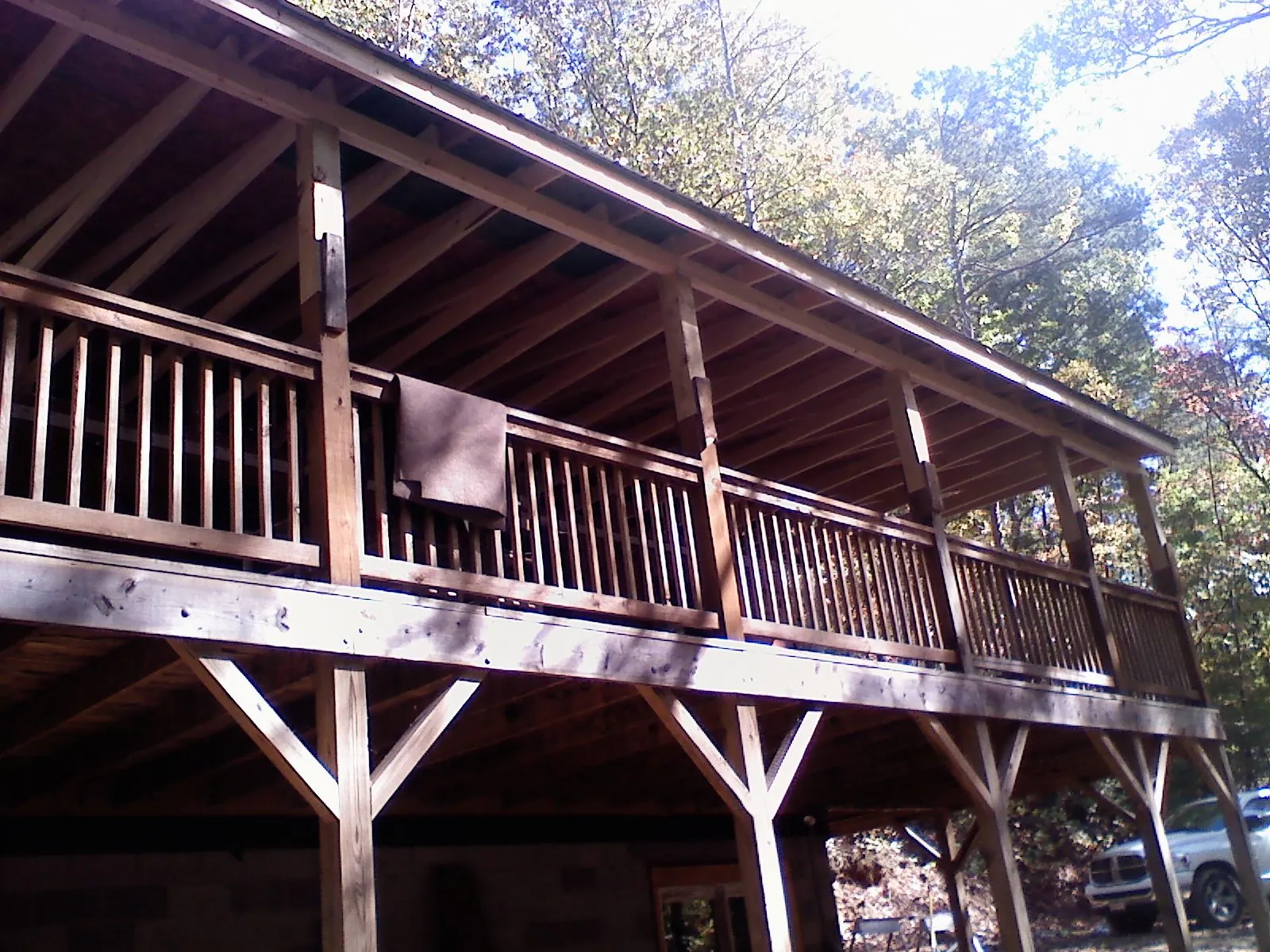Timber framing under a new elevated porch and deck — Roof Leak Repair in Cordova by Roofing Brothers